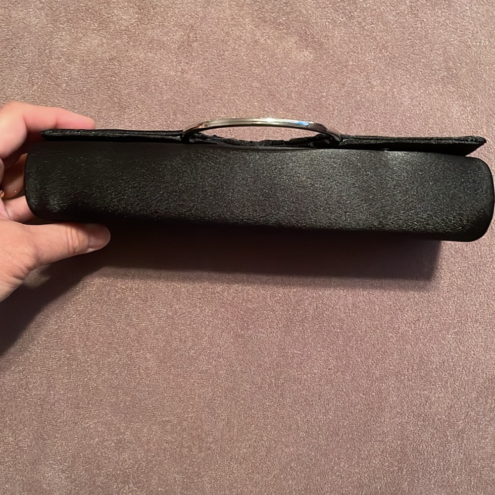 Bijoux Terner black satin clutch with rhinestones like new! - Picture 6 of 15